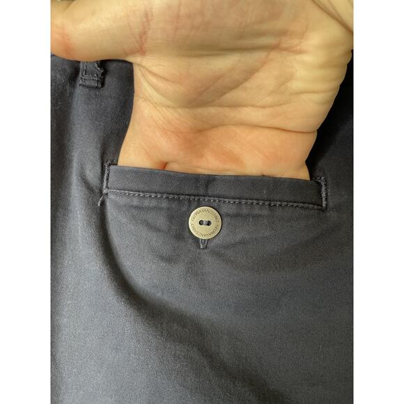 Gloria Vanderbilt Pants Womens 8P Petite Navy Violet Capri Stretch Button Hem - Picture 9 of 14